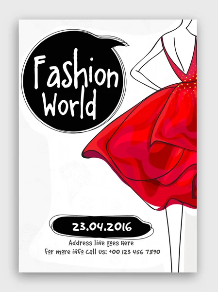 Fashion World Flyer, Template ou design de banner . — Vetor de Stock