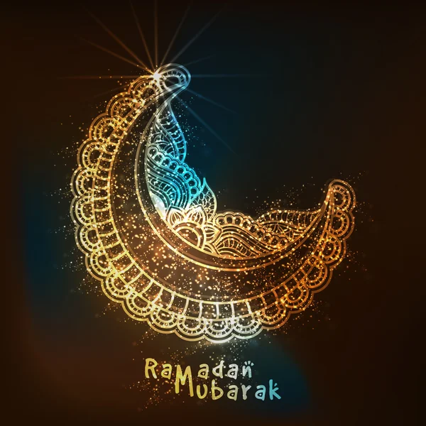 Blommig måne för Ramadan Celebration. — Stock vektor