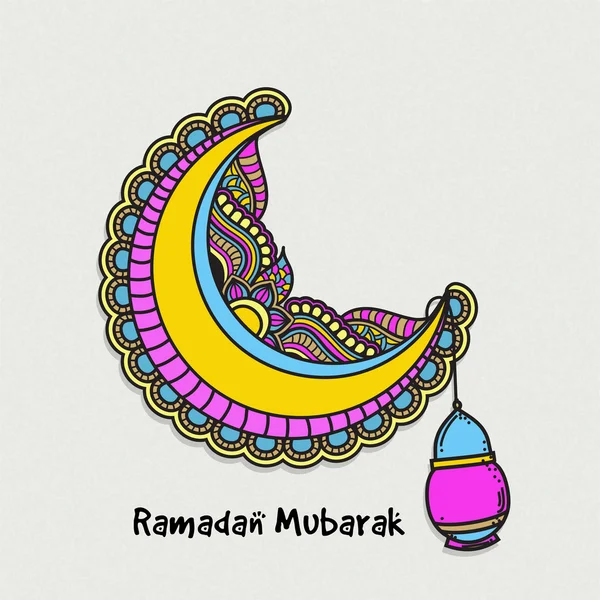 ラマダン Mubarak お祝いのカラフルな月. — ストックベクタ
