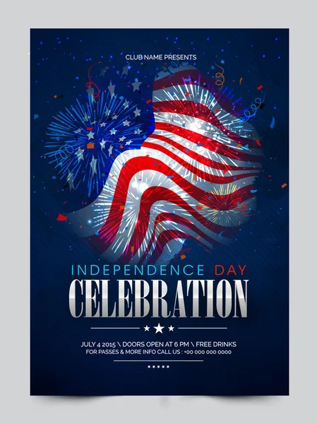 Pamphlet, Banner or Flyer for 4th of July. — Stock Vector