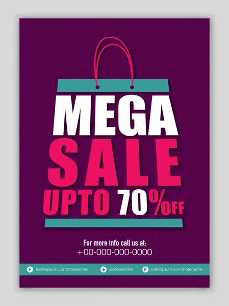 Mega Sale Banner, Poster or Flyer design. — Stock Vector