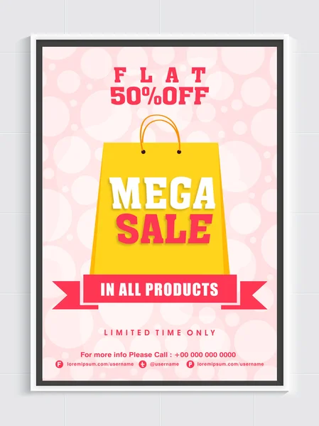 Mega Flyer o banner di vendita . — Vettoriale Stock