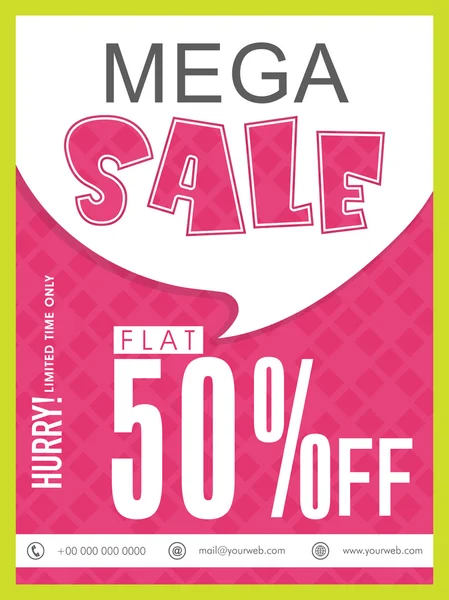 Mega Sale Poster, Banner or Flyer design. — Stock Vector