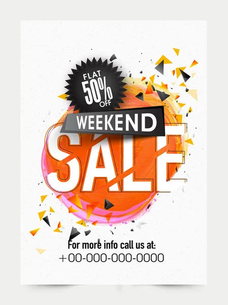 Weekend Sale Banner, Poster or Flyer design. — Stock Vector