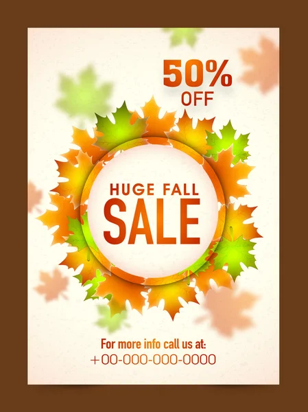 Autumn Sale Banner, Poster or Flyer design. — Stock Vector