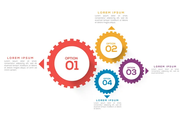 Infografiki kół zębatej dla firm. — Wektor stockowy