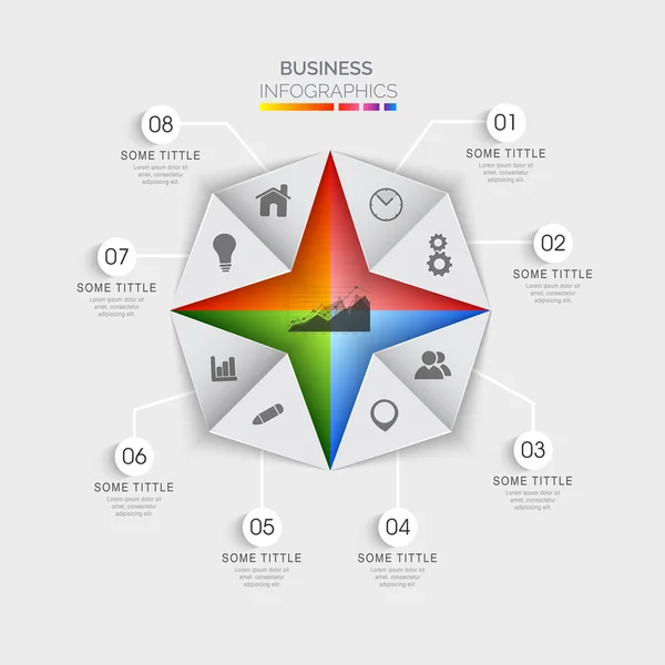 Kreative Origami-Infografik für Unternehmen. — Stockvektor