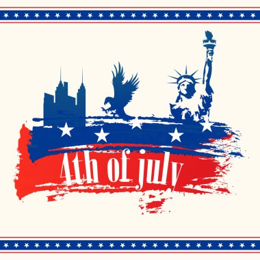 Greeting Card for 4th of July celebration. clipart