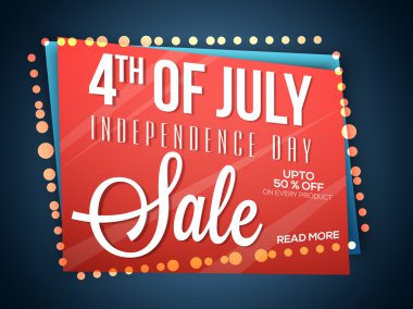 4 Temmuz Satılık Afiş veya Banner.