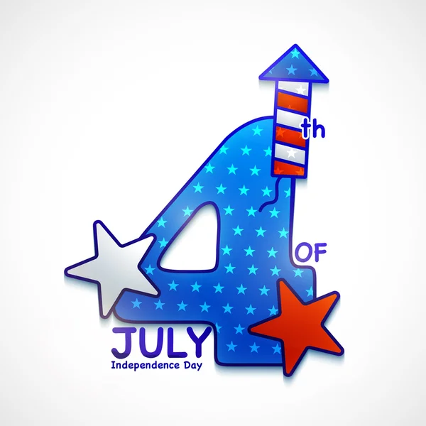 Creative text for 4th of July celebration. — Stock Vector