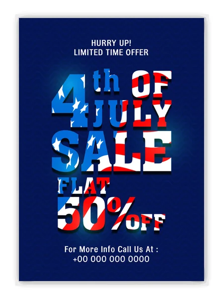 Sale Template, Banner or Flyer for 4th of July.