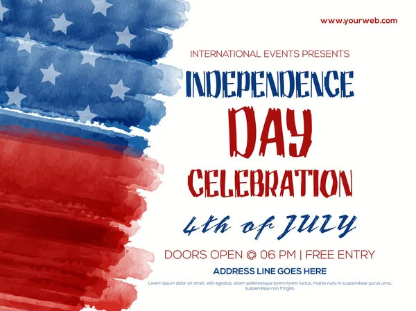 Invitation Flyer for 4th of July celebration. — Stock Vector