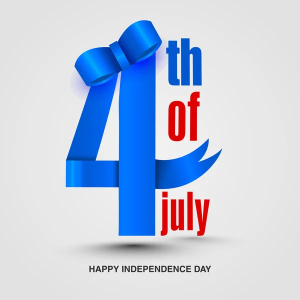 Glossy Text for American Independence Day. — Stock Vector