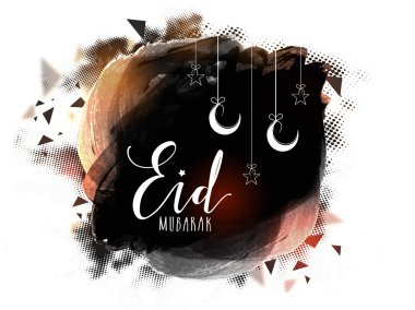 Abstract greeting card for Eid celebration. clipart