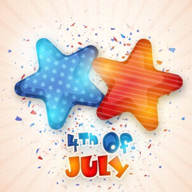 Amerikan Bağımsızlık Günü için Parlak Yıldızlar.