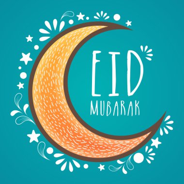 Bayram kutlaması için Moon ile Tebrik Kartı.