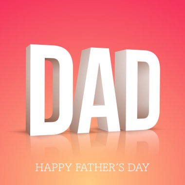 Babalar Günü kutlaması için 3d Metin.