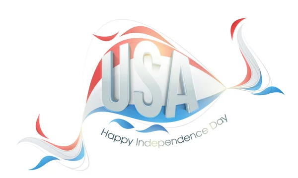 3D Text for American Independence Day. — Stock Vector