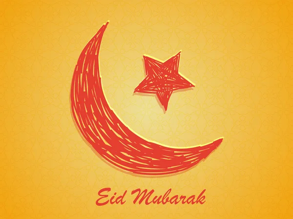 Luna creativa con estrella para la celebración de Eid Mubarak . — Vector de stock