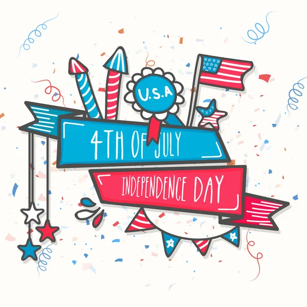 Cinta creativa para el Día de la Independencia Americana . — Vector de stock