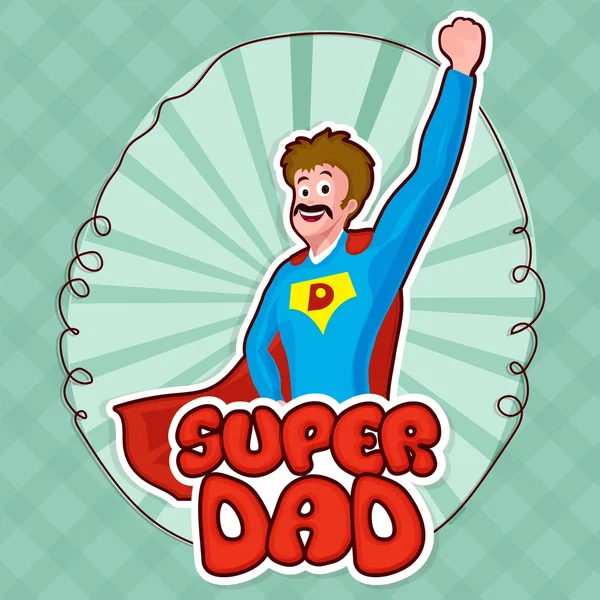 Super Dad voor vaderdag viering. — Stockvector