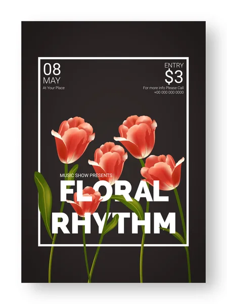 Flyer de fiesta de música, plantilla o diseño de banner . — Vector de stock