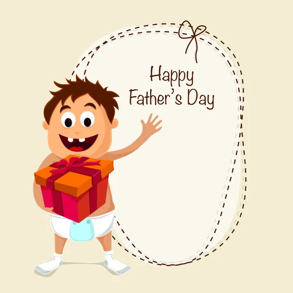 Babalar Günü kutlaması için çocukla Tebrik Kartı. — Stok Vektör