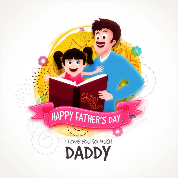 Father with daughter for Father's Day celebration. — Stock Vector