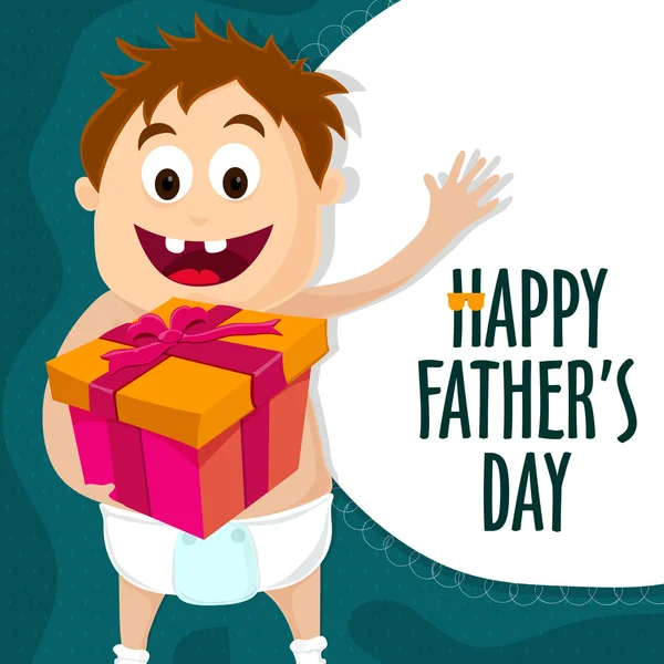 Tarjeta de felicitación con niño para el Día del Padre . — Vector de stock