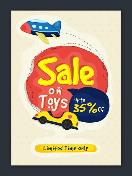 Toys Sale Banner, Poster or Flyer design. — Stock Vector