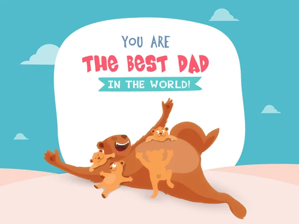 Ευχετήρια κάρτα με αρκούδες για την ημέρα του πατέρα. — Διανυσματικό Αρχείο
