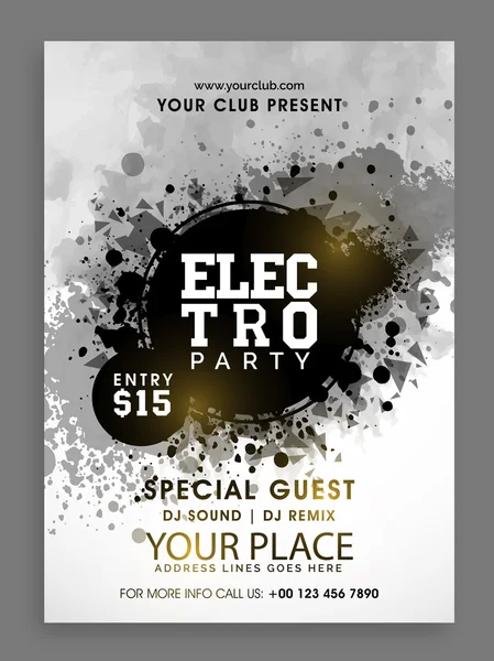 Electro Party Flyer, Template ou design de banner . —  Vetores de Stock