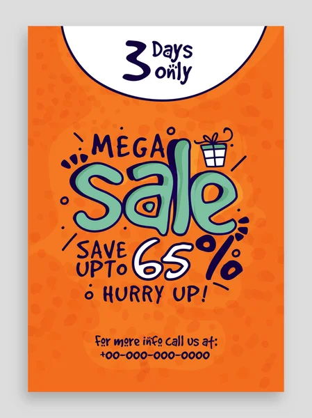 Mega Sale Poster, Banner oder Flyer Design. — Stockvektor