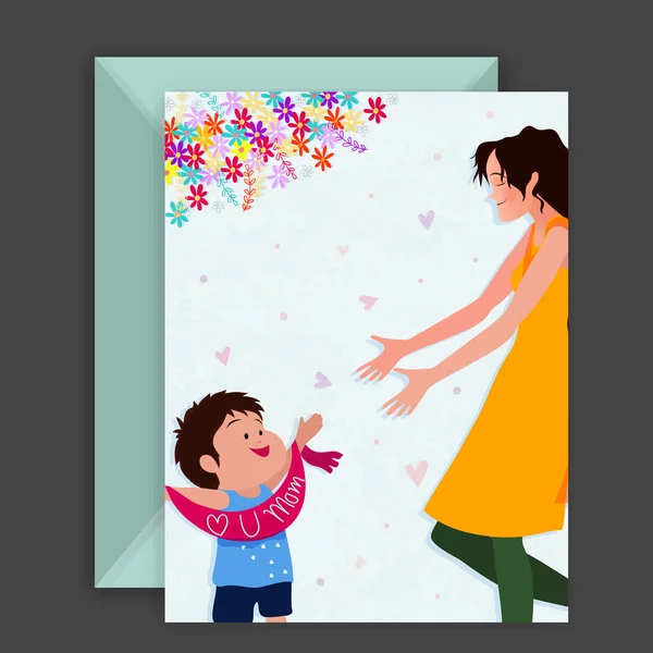 Greeting Card for Mother's Day celebration. — Stock Vector