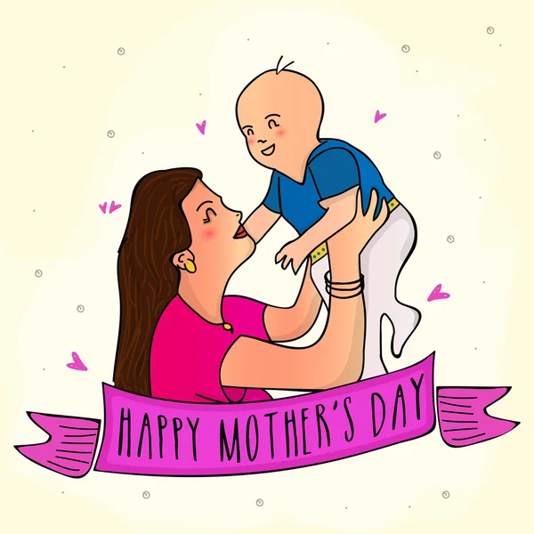 Mother and Child for Mother's Day celebration. — Stock Vector