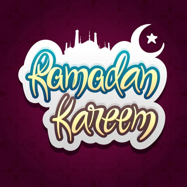 Sticky design for Ramadan Kareem celebration. — Stock Vector