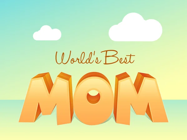 3D text for Mother's Day celebration. — Stock Vector