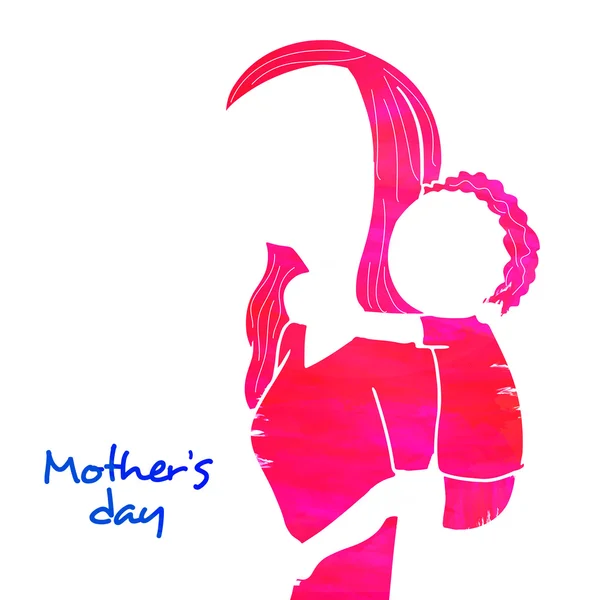 Woman with her child for Mother's Day celebration. — Stock Vector