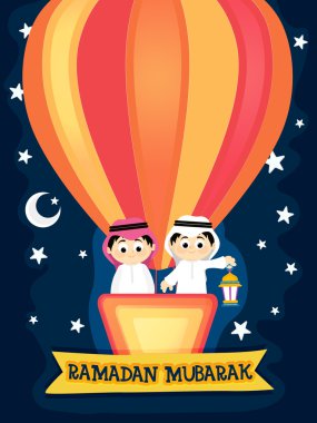 Ramazan Kareem'i kutlayan İslam çocuğu.