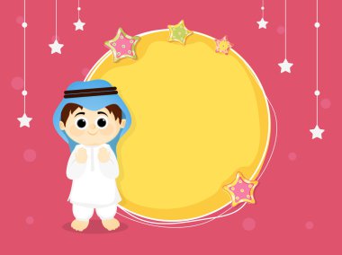 İslam Festivali için sevimli Müslüman çocuk.