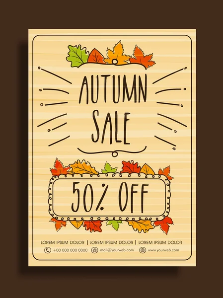 Autumn Sale Banner, Poster or Flyer. — Stock Vector