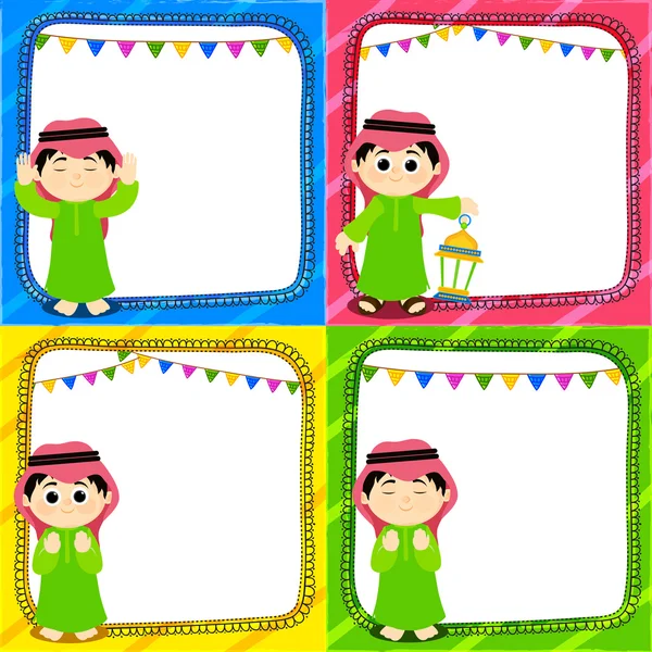 İslam Festivalleri için Tebrik Kartları.