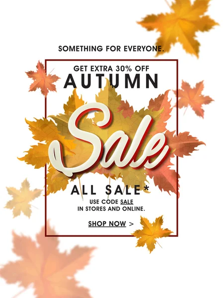 Autumn Sale Banner, Poster or Flyer design. — Stock Vector