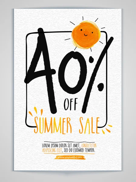 Zomer verkoop banner, poster of flyer ontwerp. — Stockvector