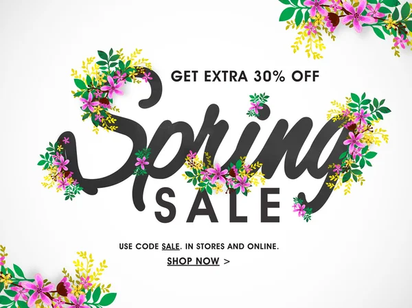 Spring Sale Banner, Poster or Flyer design. — Stock Vector