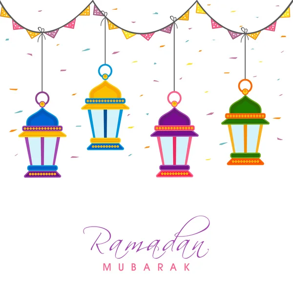 Tradiční lucerny pro Ramadan Kareem. — Stockový vektor