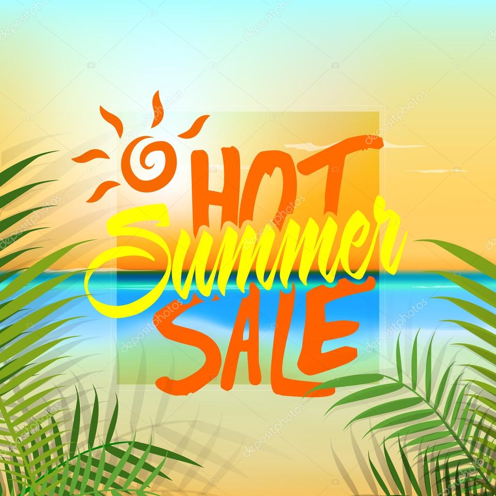 Hot Summer Sale Banner, Poster or Flyer. Stock Vector by