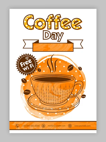 Coffee Day Template, Brochure or Flyer design. — Stock Vector