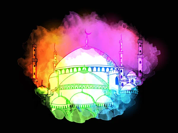 Mosquée créative pour le festival islamique . — Image vectorielle