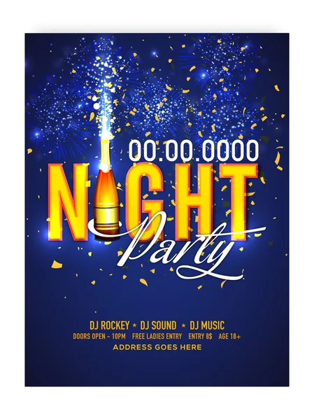 Night Party Template, Banner or Flyer design.
